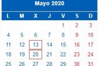 Calendario Contribuyente. MAYO 2020