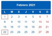 Calendario contribuyente. Febrero 2021