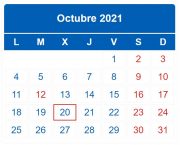 Calendario contribuyente. Octubre 2021