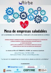 CEPYME Aragón participa en la mesa de empresas saludables de AIRBE