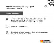 Toque de queda en Huesca, Jaca, Monzón y Barbastro