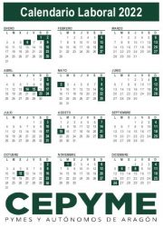 Calendario laboral 2022 descargable